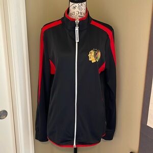 Majestic women’s black full zip jacket Chicago Blackhawks logo size XL